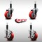Service Caster 3.5'' SS Red Poly Wheel Swivel 1'' Expanding Stem Caster Set 2 Brakes, 4PK SCC-SSEX20S3514-PPUB-RED-2-TLB-2-1 - alternate 4